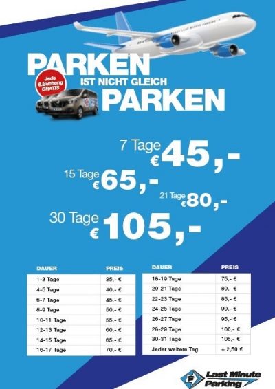 Last Minute Parken Flughafen Karlsruhe / Baden www.lastminuteparking.de